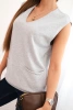 Women's sleeveless viscose sweater with pockets and V-neck gray
