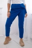 Trousers tied with an asymmetrical front cornflower blue