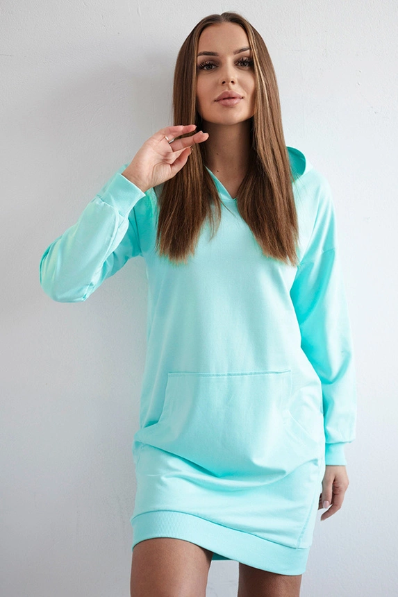 Kleid mit Kapuze in mint