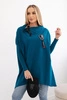 Oversize sweatshirt with asymmetrical sides marine