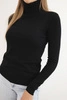Women's viscose sweater with a turtleneck and long sleeves black