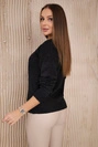 Džemperis V formos iškirpte grafito spalvos