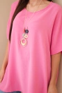 Oversized blouse with pendant pink