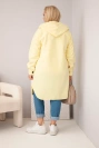 Damenmantel Plus-Size mit Kapuze zum Knöpfen gelb