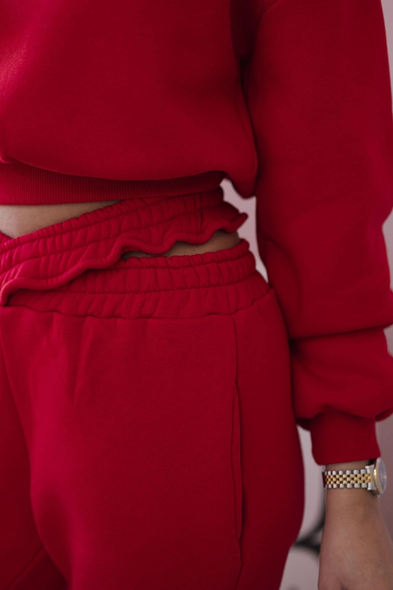 Isolierset mit kurzem Sweatshirt rot