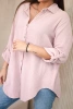 Cotton muslin shirt oversize dark powder pink