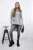 Sweatshirt with long back and hood gray