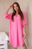 Kleid mit V-Ausschnitt rosa