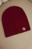Women's ribbed cap with decorative button made of viscose and modal burgundy