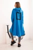 Cape with a hood oversize mauve-blue