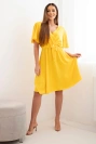 Dress with a wrap neckline yellow