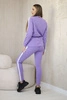 Women's cotton set with stripe and welts violet