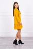 Dress with a flounce mustard