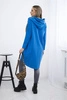 Sweatshirt with long back and hood mauve blue