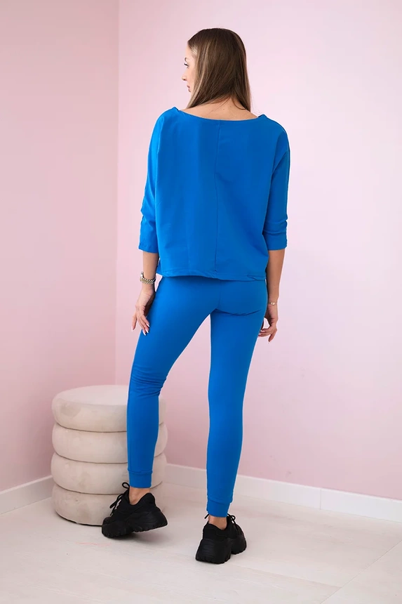 Set with Queen print mauve-blue