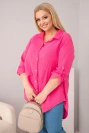 Cotton muslin shirt Fuksja