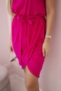 Stufenkleid mit Umschlag unten fuchsia