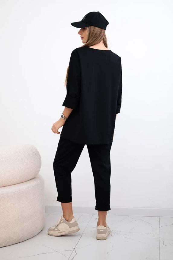 Punto Set Sweatshirt + Hose schwarz