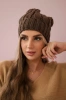 Cap with fleece Iwona K221 mocca