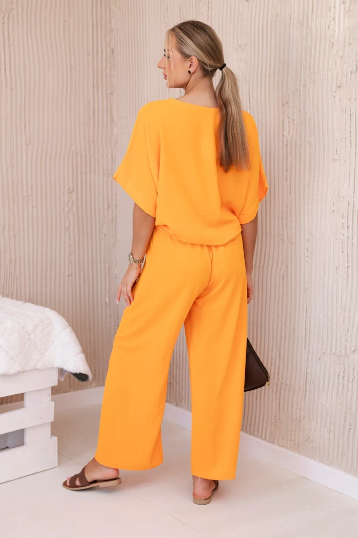 Set of blouses with pants bright orange