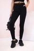 Women's sweatpants with side stripes and drawstring waist black
