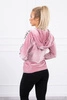Velor sweatshirt with a hood powdered pink