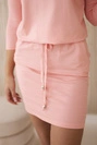 Kleid aus Viskose mit Taillenbinde in Apricot