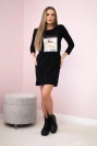 Dress with print Dream black