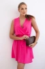 Flared dress tied at the waist pink