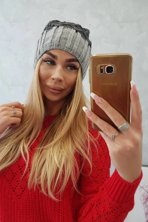 Čapica с fleece Milano K203 grafit+sivá