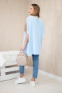 Oversize-Bluse mit Anhänger blau