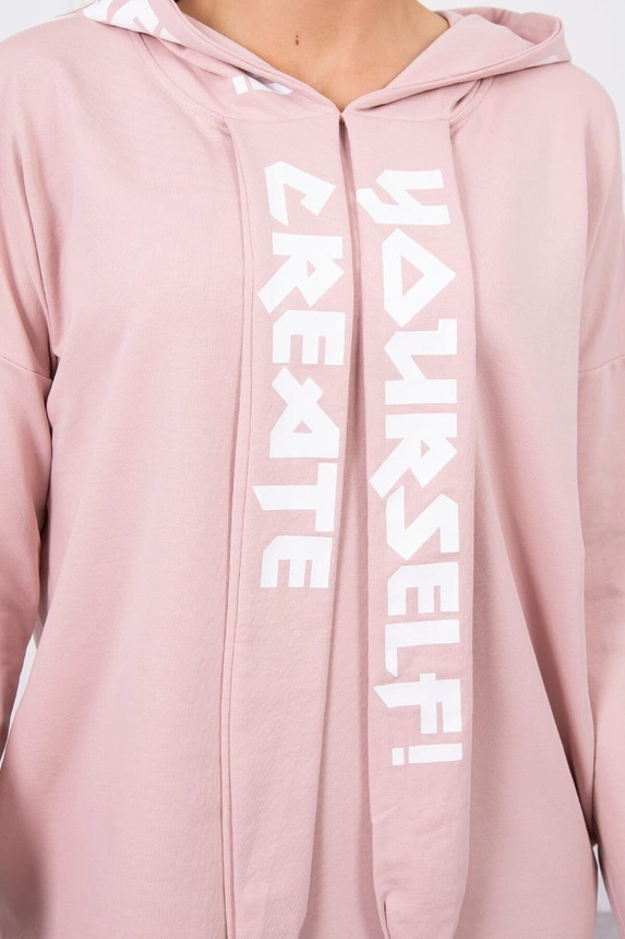 Šaty s kapucňou Oversize tmavohnedý prášok