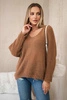 V-neck sweater camel