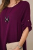 Set of blouse + pants with pendant plum
