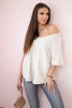 V-neck sweater blouse light beige