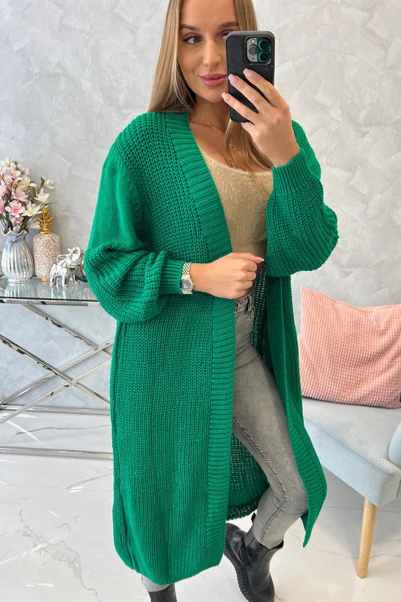 Sweater long cardigan green
