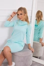 Šaty s kapucí a kapsami mint
