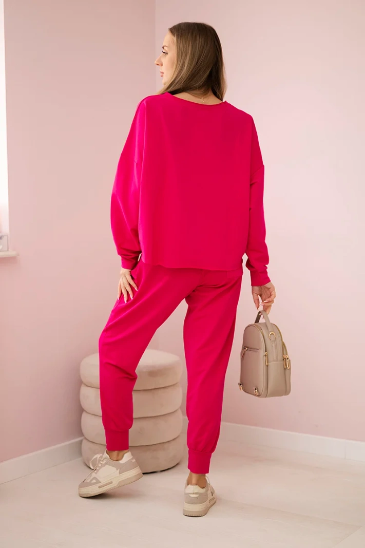 2-teiliges Set Bluse + Hose fuchsia