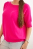 Women's short-sleeve viscose sweater fuchsia