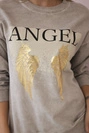 Cotton set Angel sweatshirt + pants beige