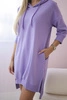 Dress with a hood and longer back purple