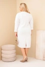 Plus Size women's dress with a V-neck and sleeve butter-colored white