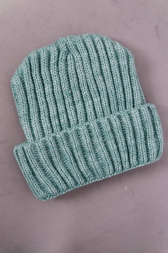 Magda K293 dunkle mintfarbene Mütze mit Umschlag