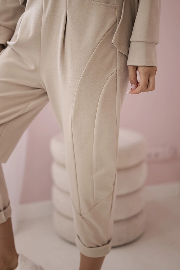 Set Punto Milano Winter hoodie + pants beige