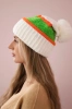 Women's cap Kinga K297 white + orange + green