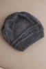 Women's winter hat made of wool with a woven pattern K428 graphite