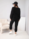 Damenbaumwollset mit Sweatshirt und Jogginghose schwarz
