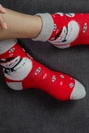 Vianočné unisex ponožky v krabičke – 1 pár so snehuliakom
