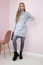 Sweater with stand-up collar light gray