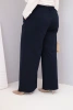 Plus Size women's pants with wide legs and high waist blue